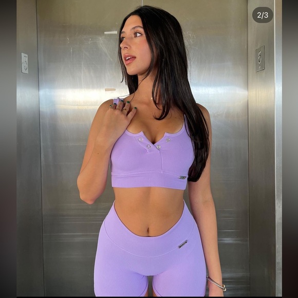 Bombshell SportsWear light/lilac purple workout set size XS- WORN TWICE! - Picture 1 of 4